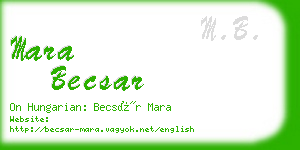 mara becsar business card